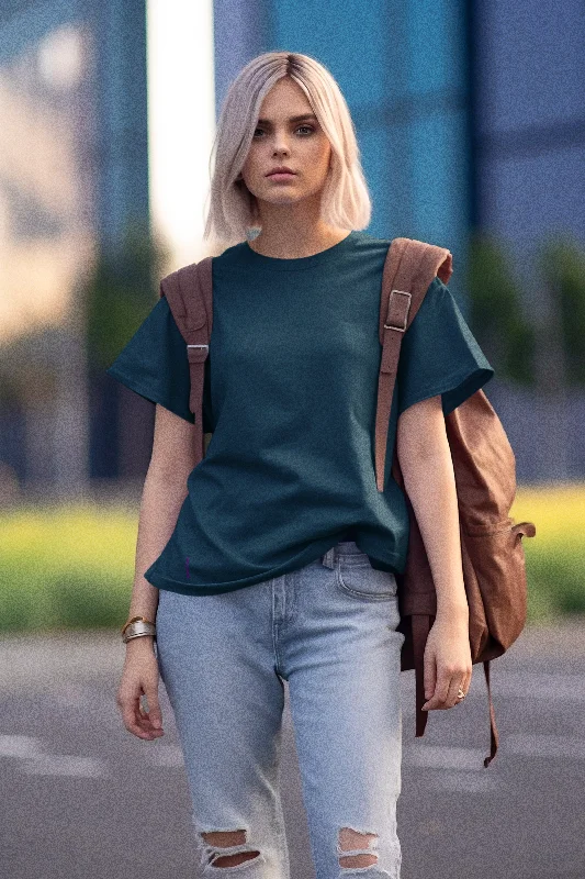 Basic Oversized T-shirt for Women: Petrol Blue