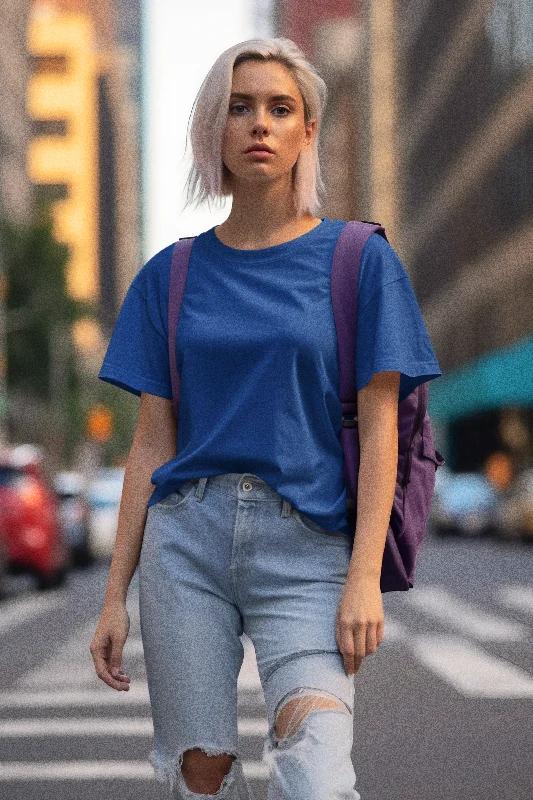 Basic Oversized T-shirt for Women: Royal Blue