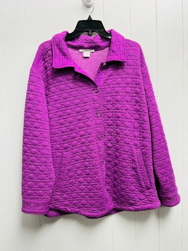 Jacket Puffer & Quilted By Allison Daley In Purple, Size: Xl