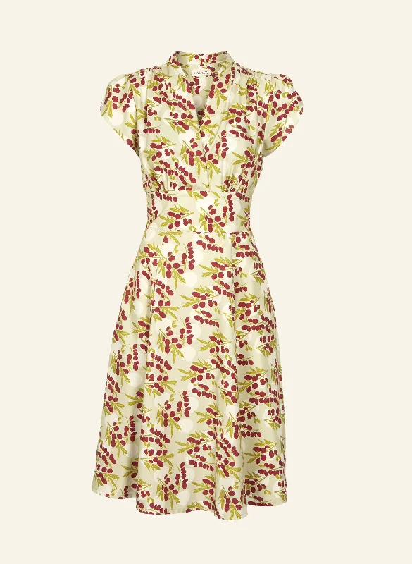 Rita - Cream Damson Dress