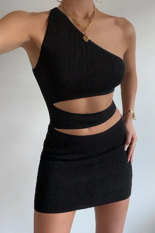 Sonoma One Shoulder Dress - Black