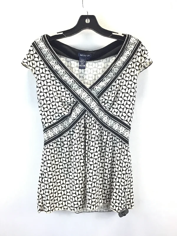 Top Sleeveless By Max Edition In Black & White, Size: L